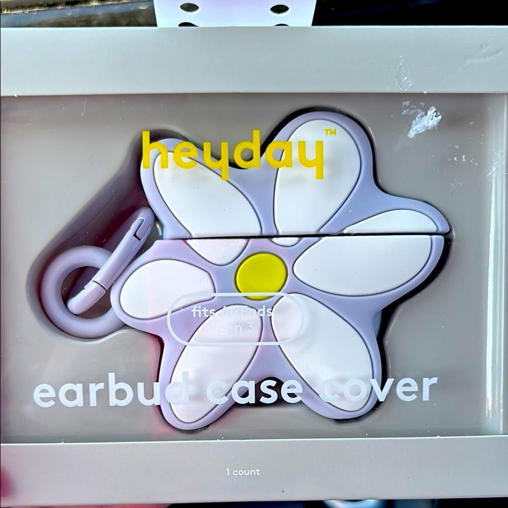 Heyday Purple and White Flower Earbud Case-Gen 3